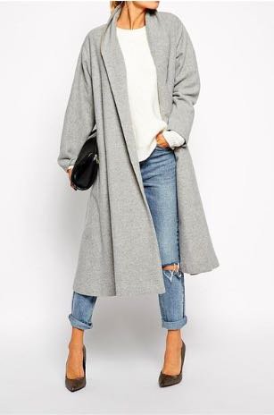 oversized mantel grau