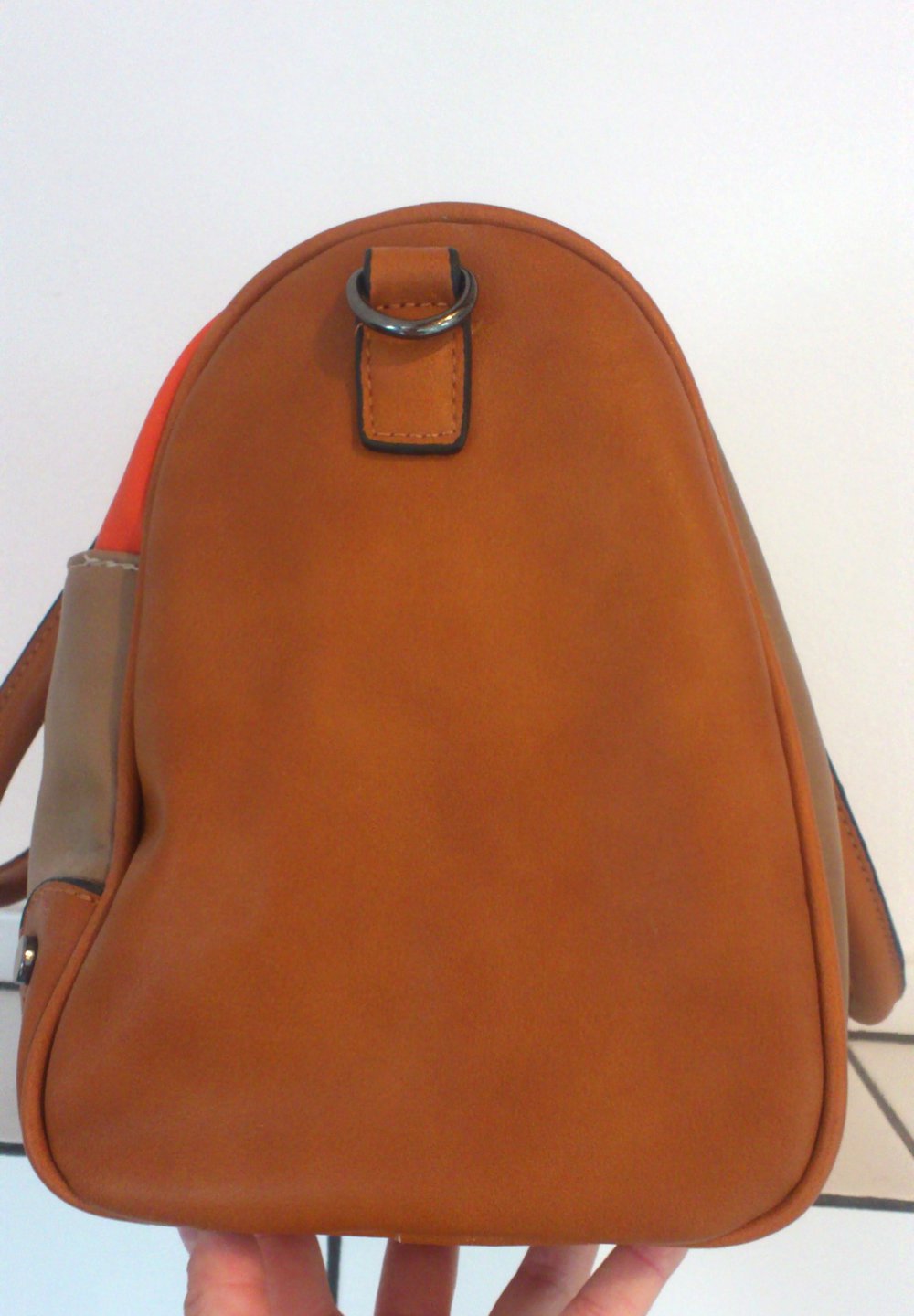 !! Braun orange Tasche mit separatem Trageriemen