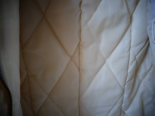 Mantel, Kurzmantel, Longjacke mit Fell-Kapuze, Gr. 36, wollweiß