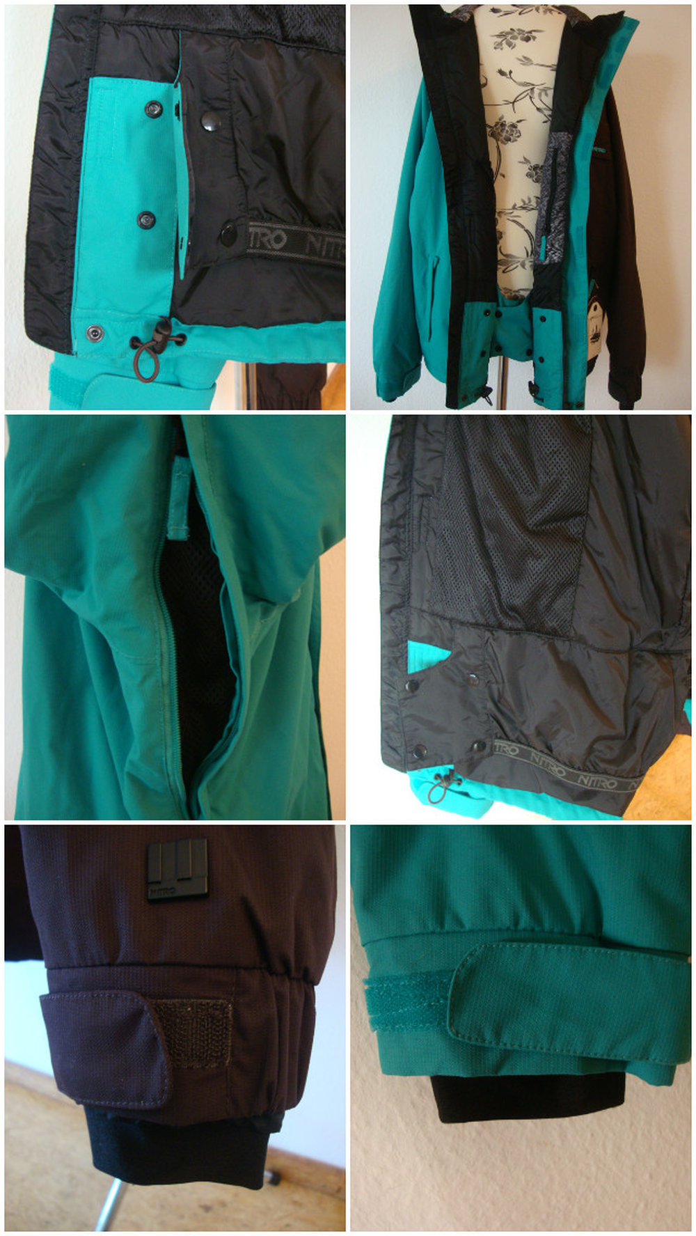 türkis, braune Snowboardjacke von Nitro, neu