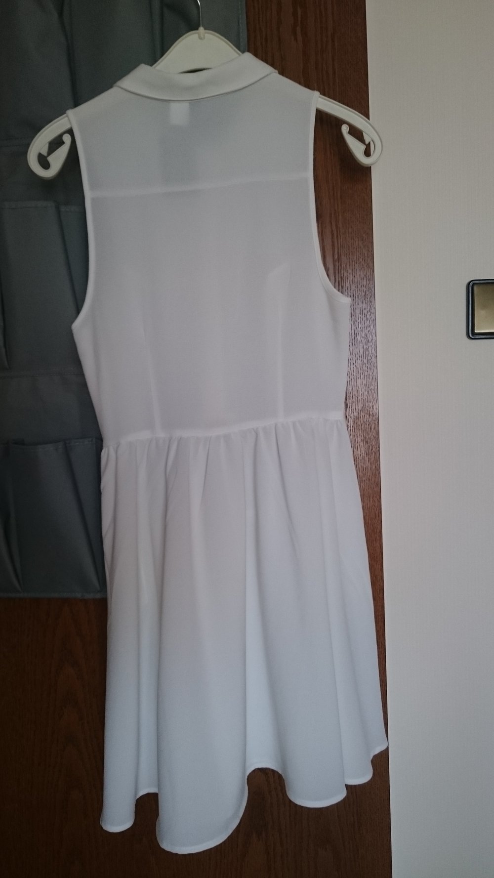 weißes Sommerkleid Blusenkleid aus Kreppstoff