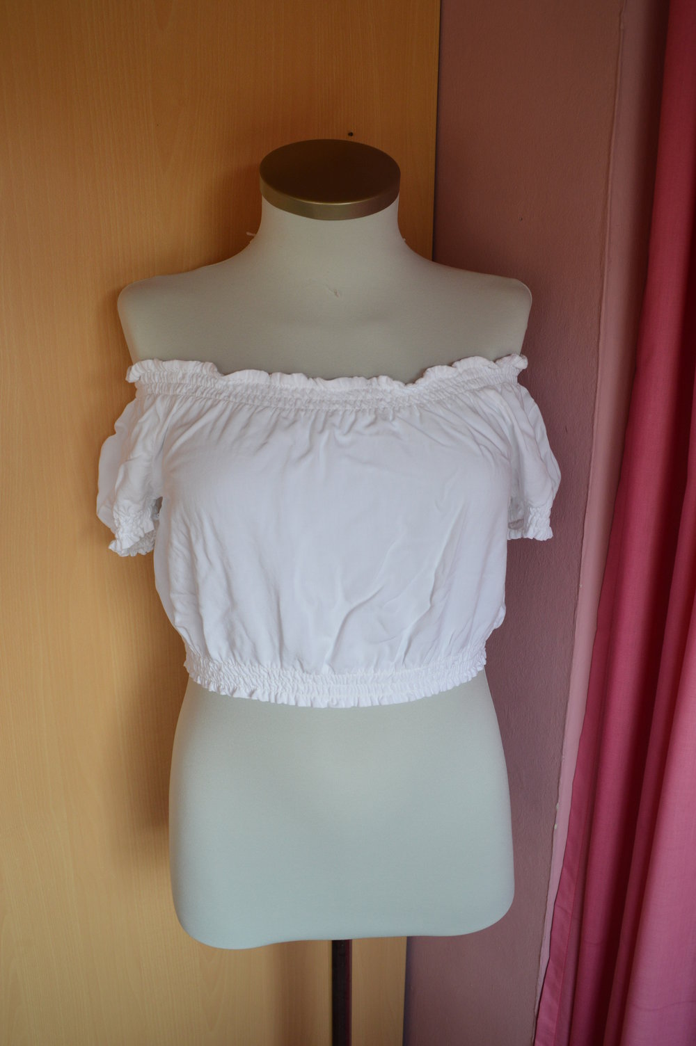 H&M Divided Off Shoulder Crop Top Carmen Stil weiß TOP schulterfrei bauchfrei #Blogger #Must Have