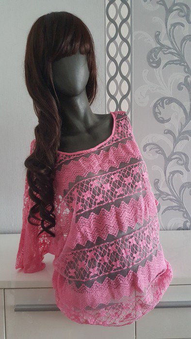 Rosa Spitzen Oberteil M L XL 38 40 42 oder auch als Oversize