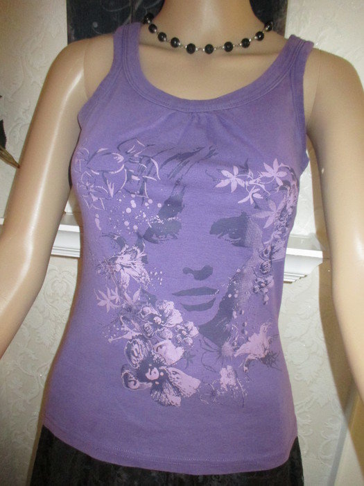 NEUw * Blumen * Blüten * Flower- Power * Print * Tank- Träger * Top * T- Shirt 