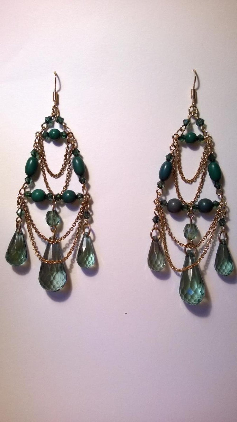 Statement Ohrringe Grün Gold