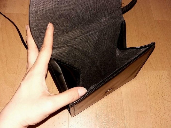 Tasche / Kuverttasche / Umhängetasche / Schultertasche * schwarz * Vintage