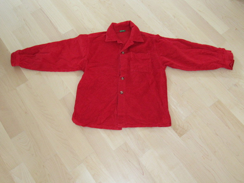 Rote Kordbluse benetton Hemd
