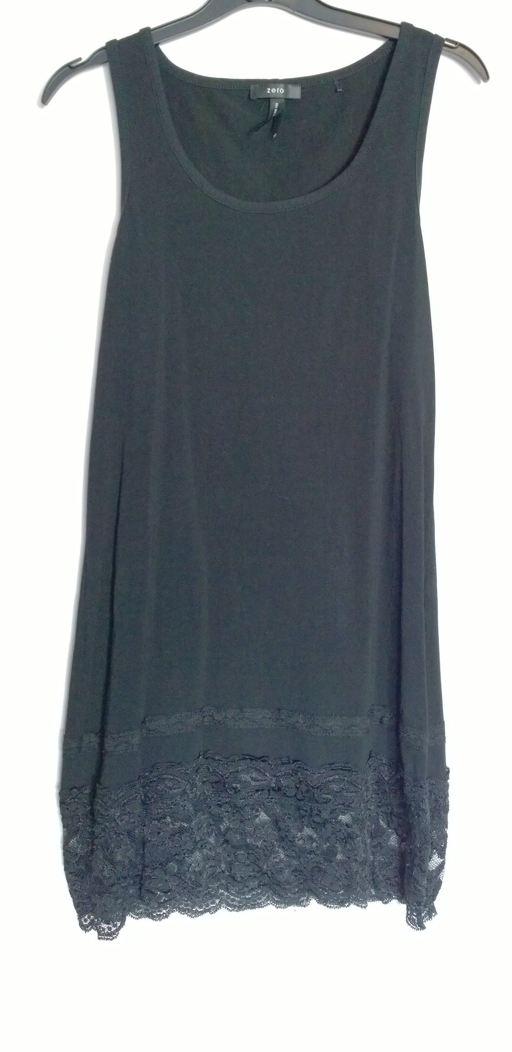 Longtop schwarz mit Spitze Gr.38 Zero