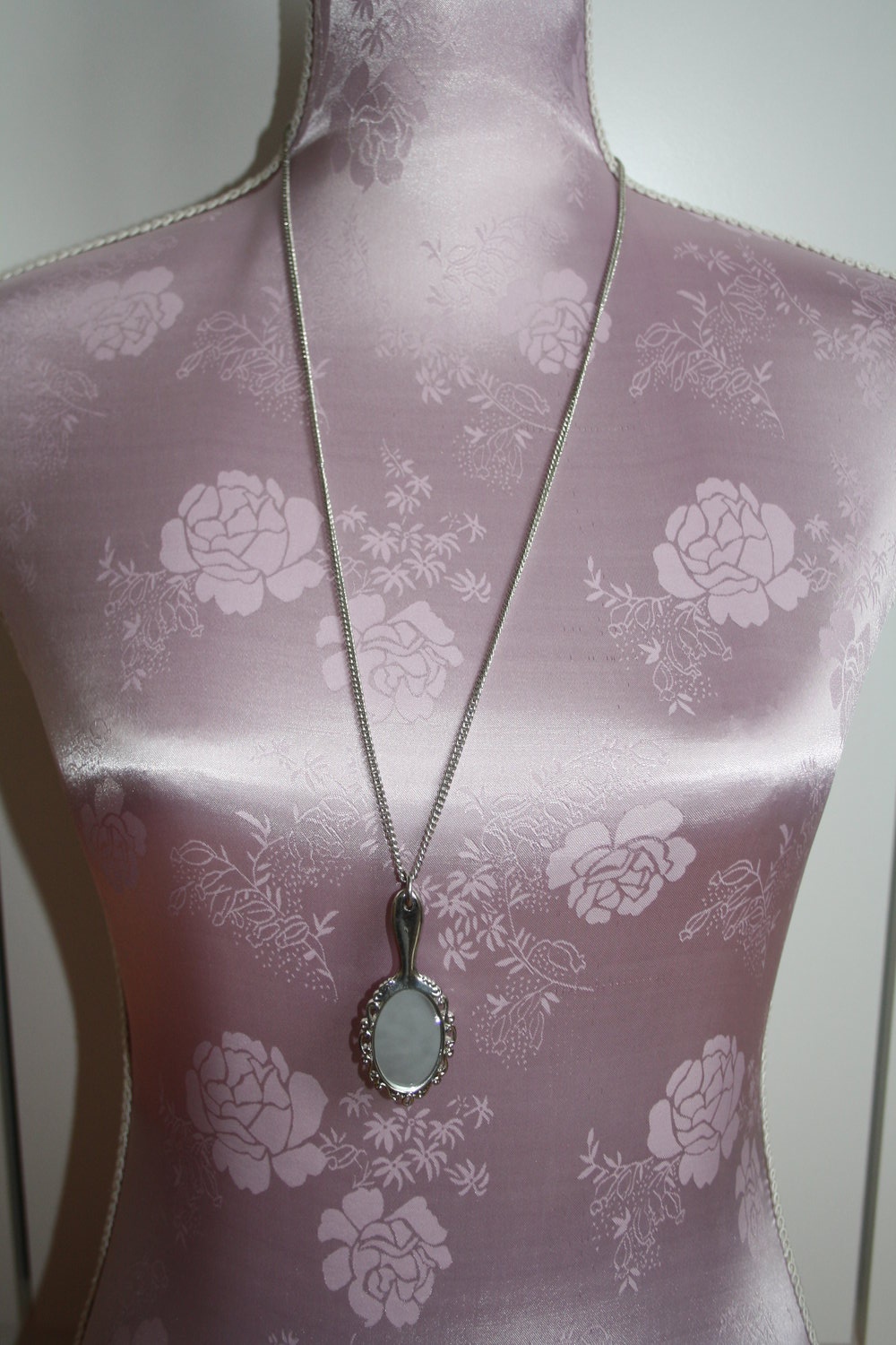 * H&M Kette lang Spiegel Anhänger silber