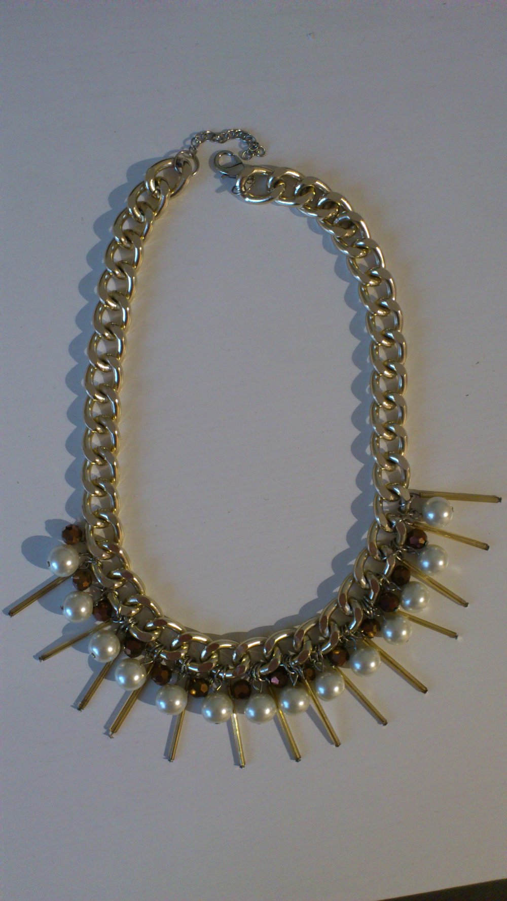 Goldene Statementkette It Piece Perlen gold und silber farben