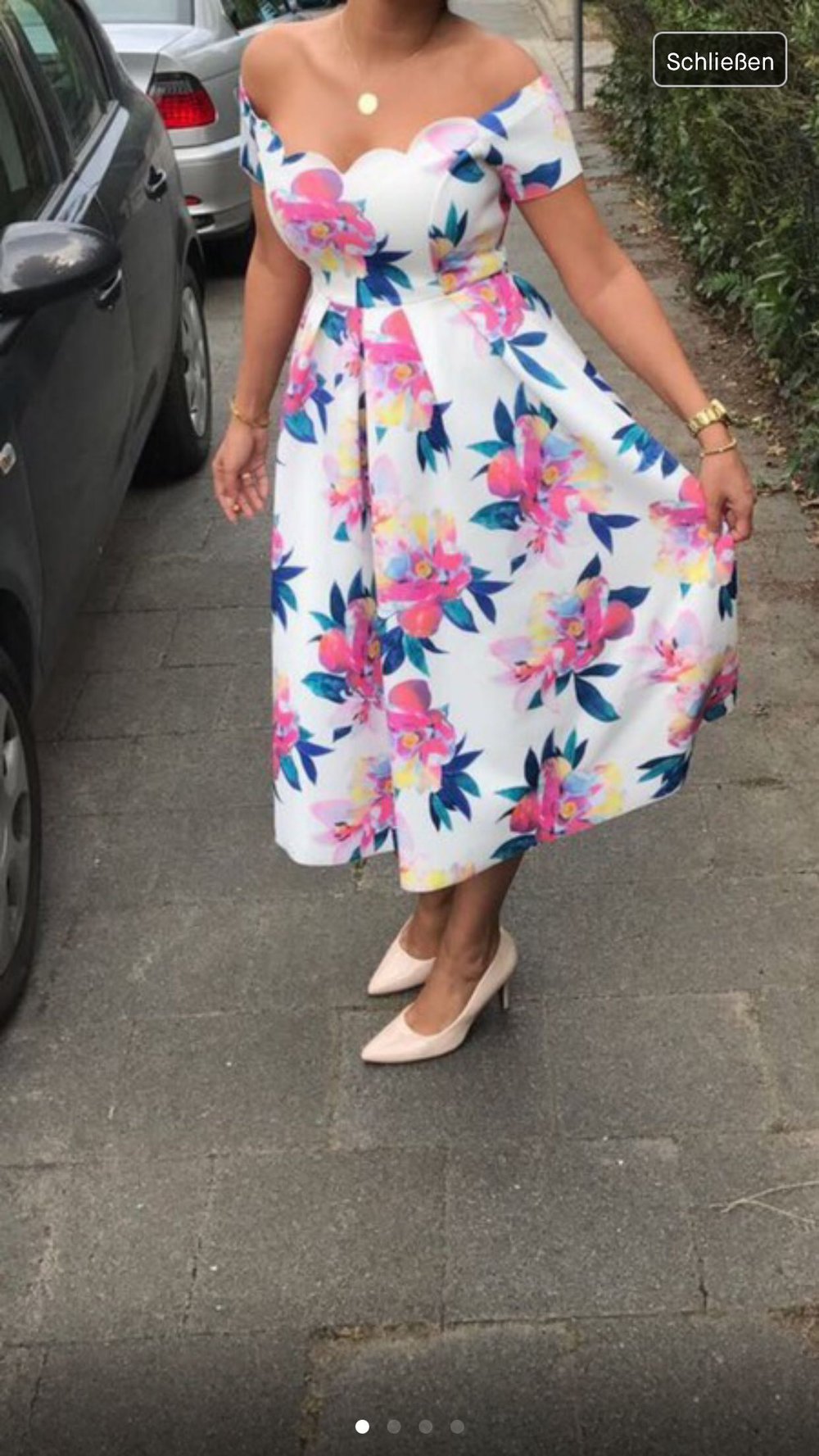 Schulterfreies misikleid