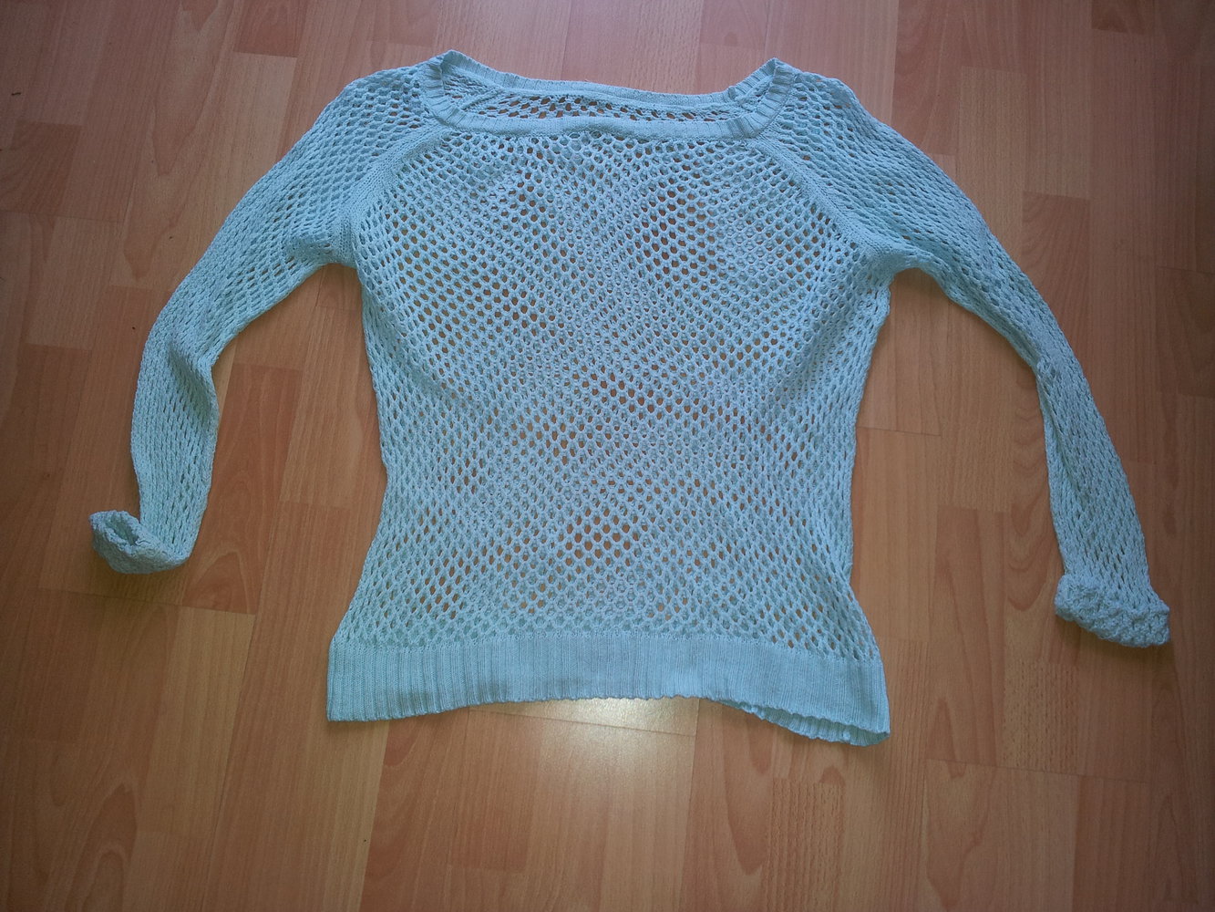 Häckel Pullover löcher helltürkis mint