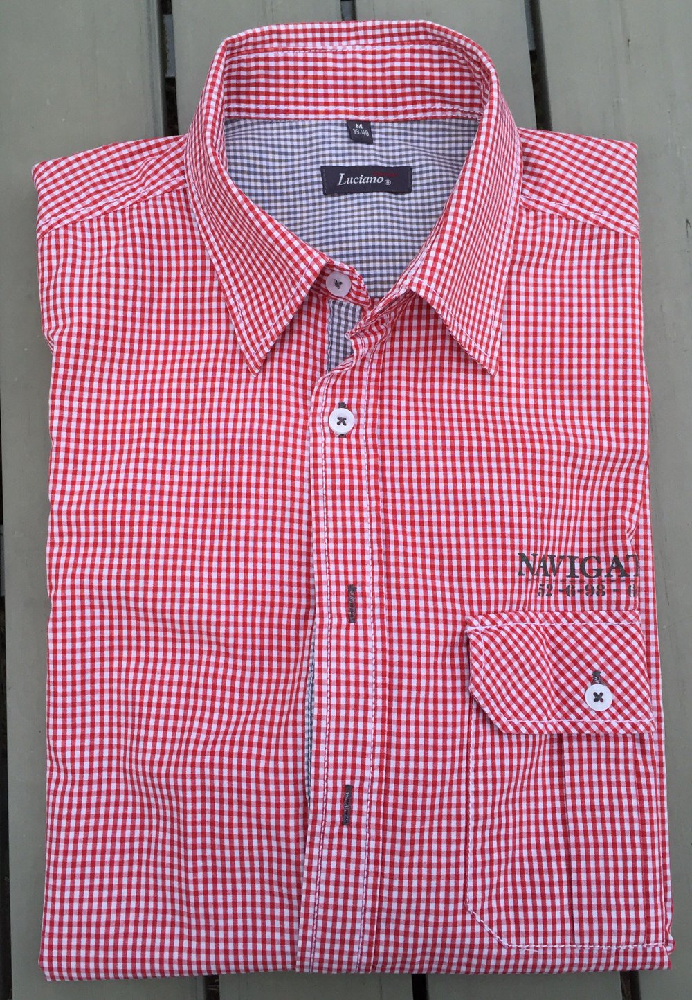 NEU: KAROHEMD Hemd Vichy rot/weiß OKTOBERFEST  Gr. M (39/40)