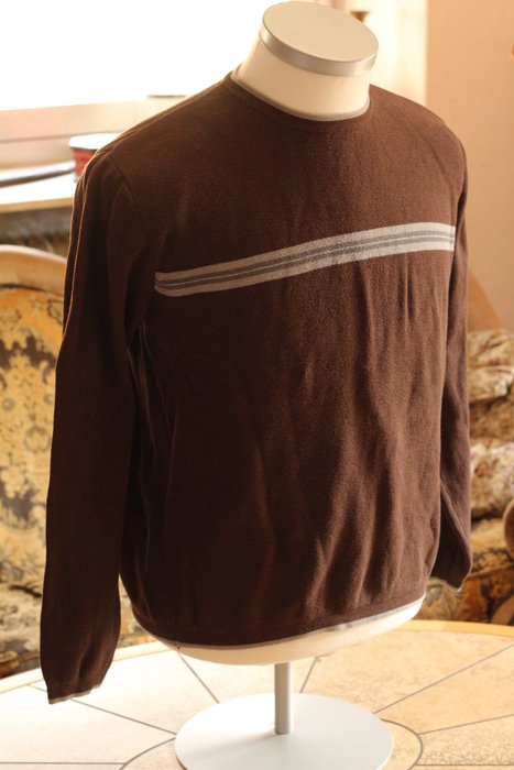 Geoffrey Beene Pullover braun mit Streifen Größe M