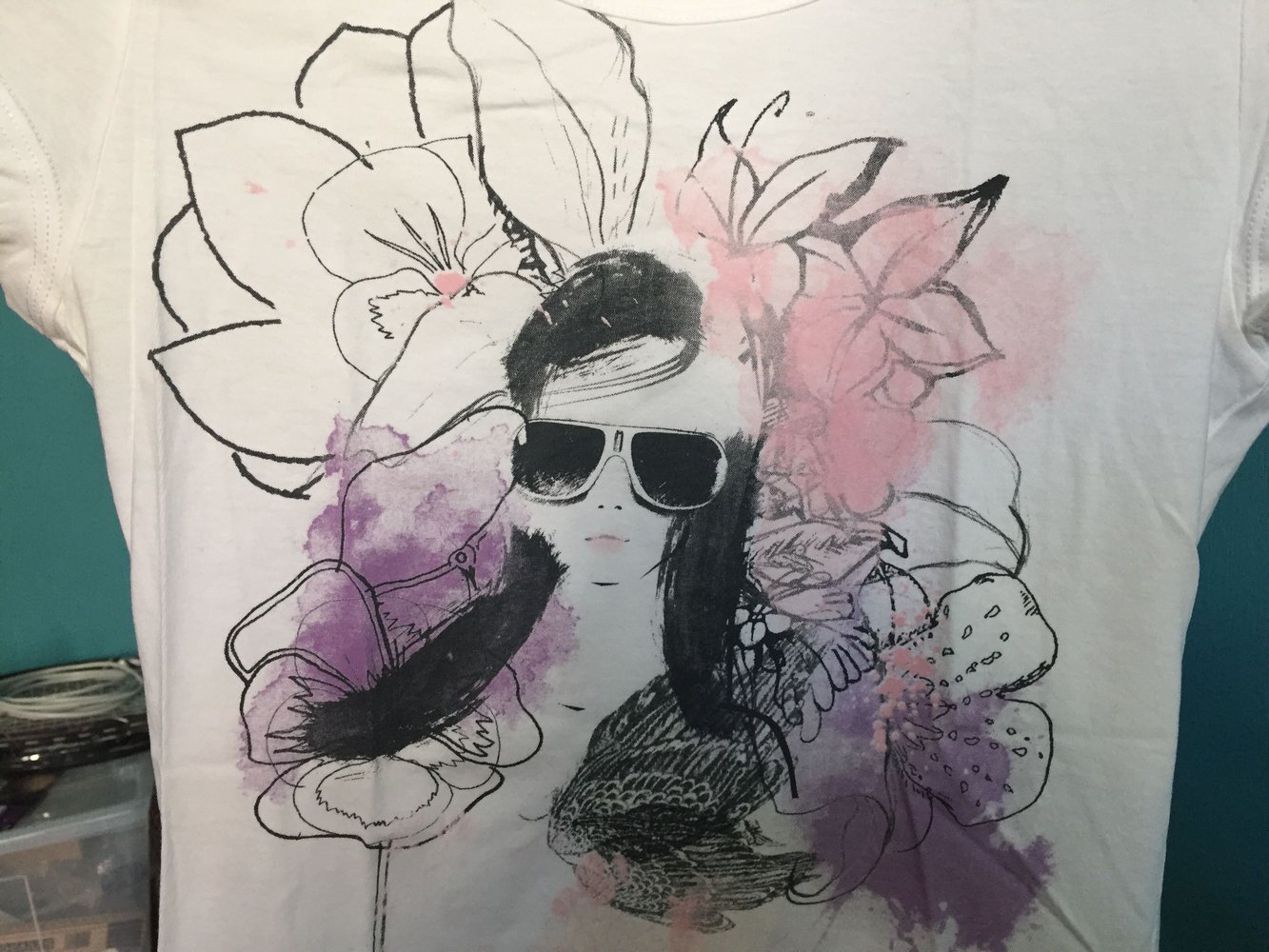 Weißes Shirt mit Print von Vero Moda, Größe S