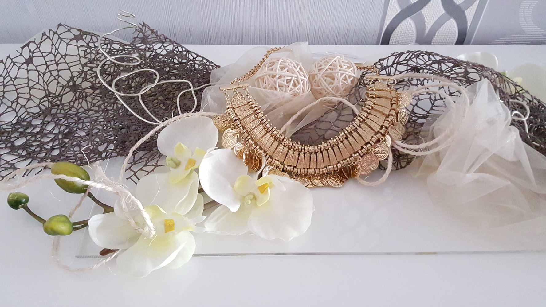 Statement Kette mit Plättchen gold Statementkette