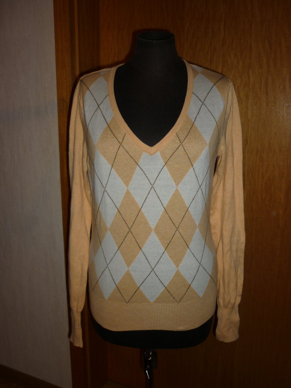 Esprit Pullover Strickpullover Karo Kaschmir Pastell Größe M 36 