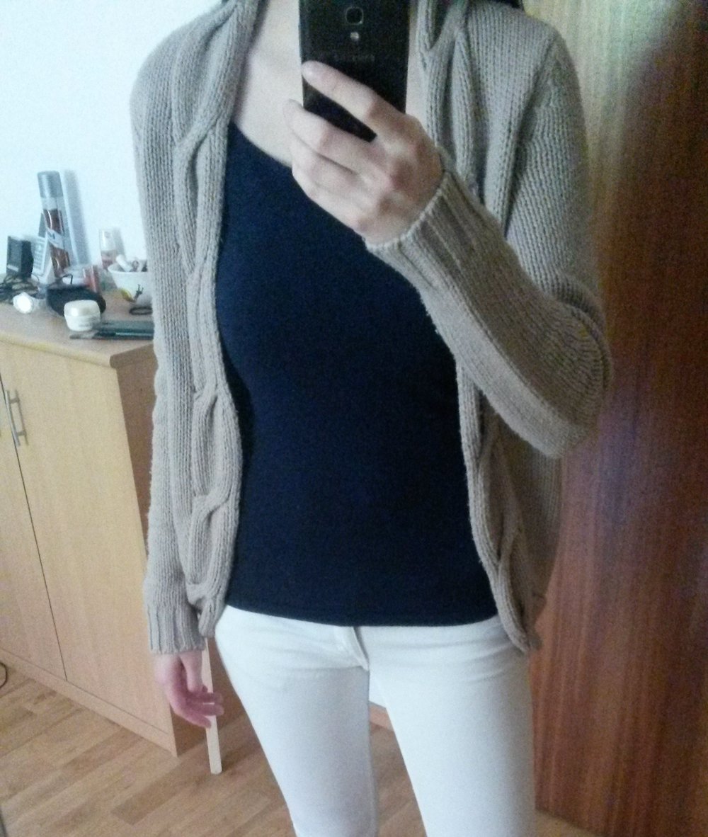 Strickcardigan in beige Gr. 32/34