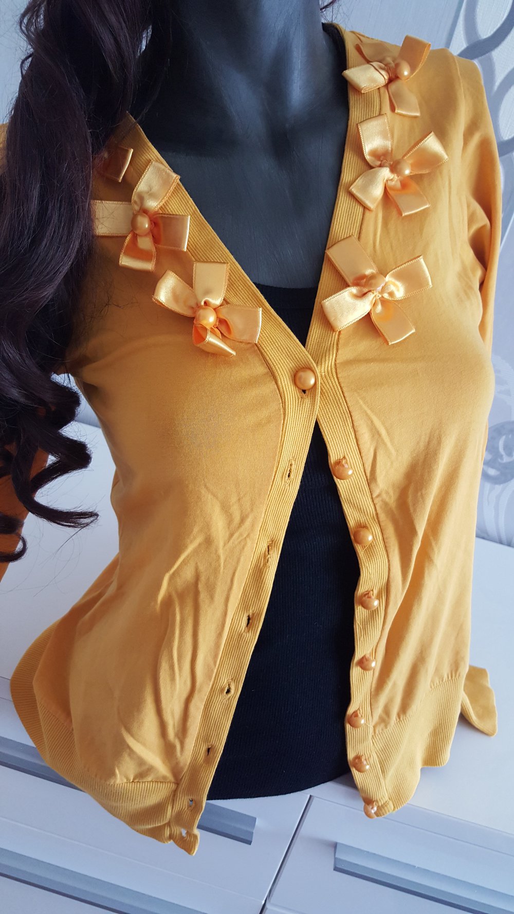 Lolita Cardigan Gelb mit Schleifen S 36 