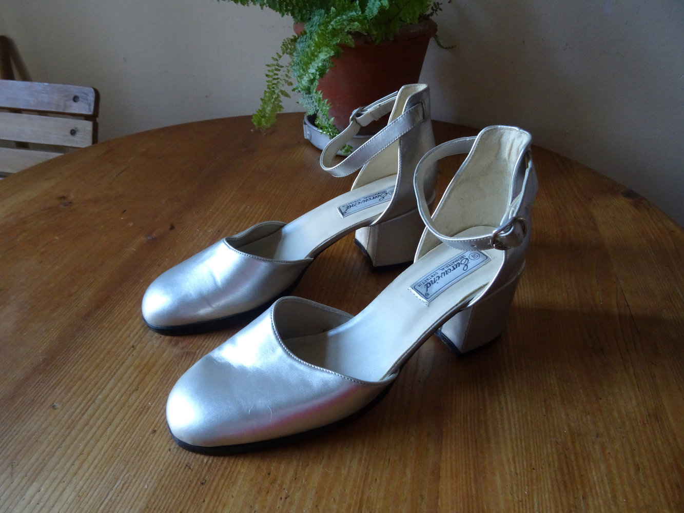 Berlin Vintage Silber Riemchenschuhe 39 Mottoparty Karneval Fasching