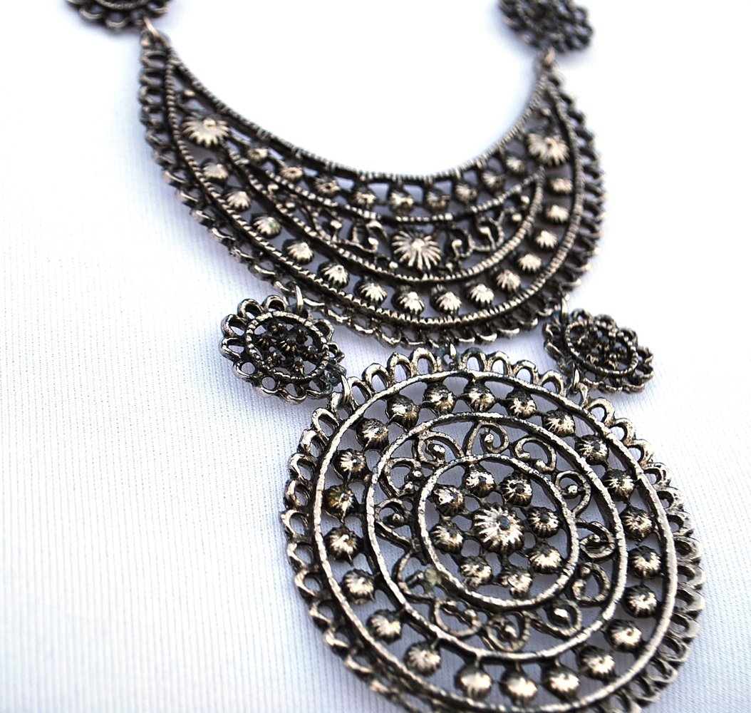 Statementkette in silber, True Vintage