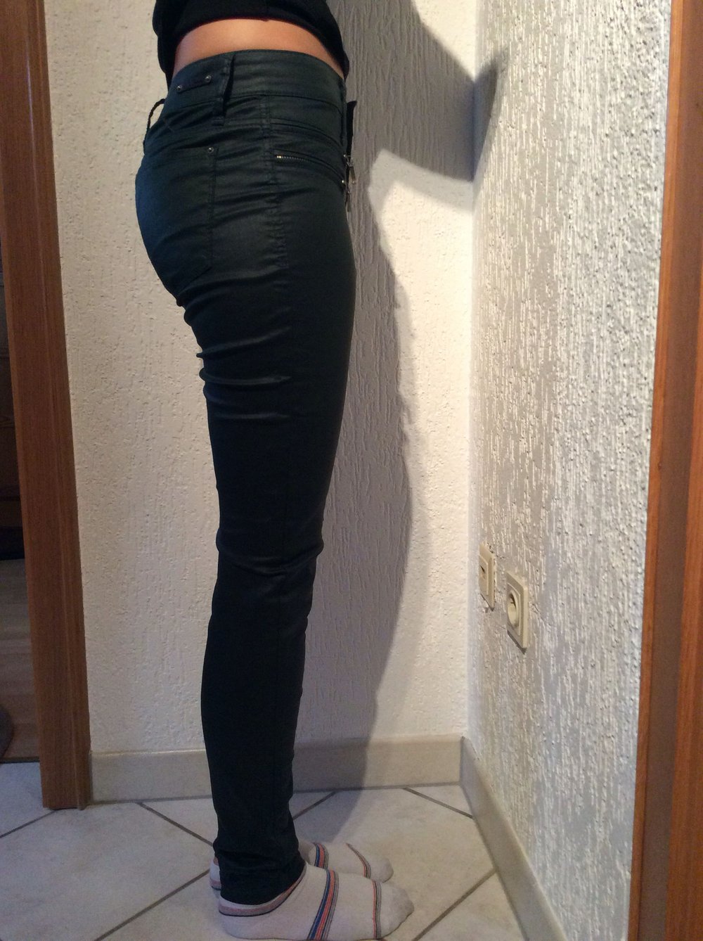 Mac Damen Lederhose Lederimitat Jeans Kunstleder neuwertiger Zustand Röhre 