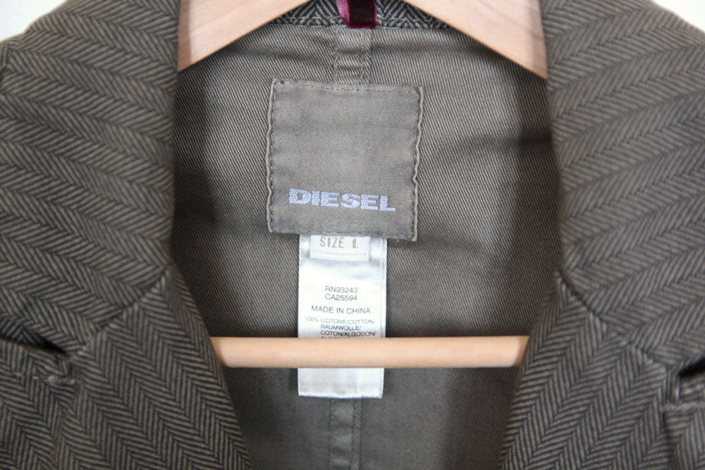 Diesel Sakko Herren Herringbone Fischgrätenmuster Gr. L wie M