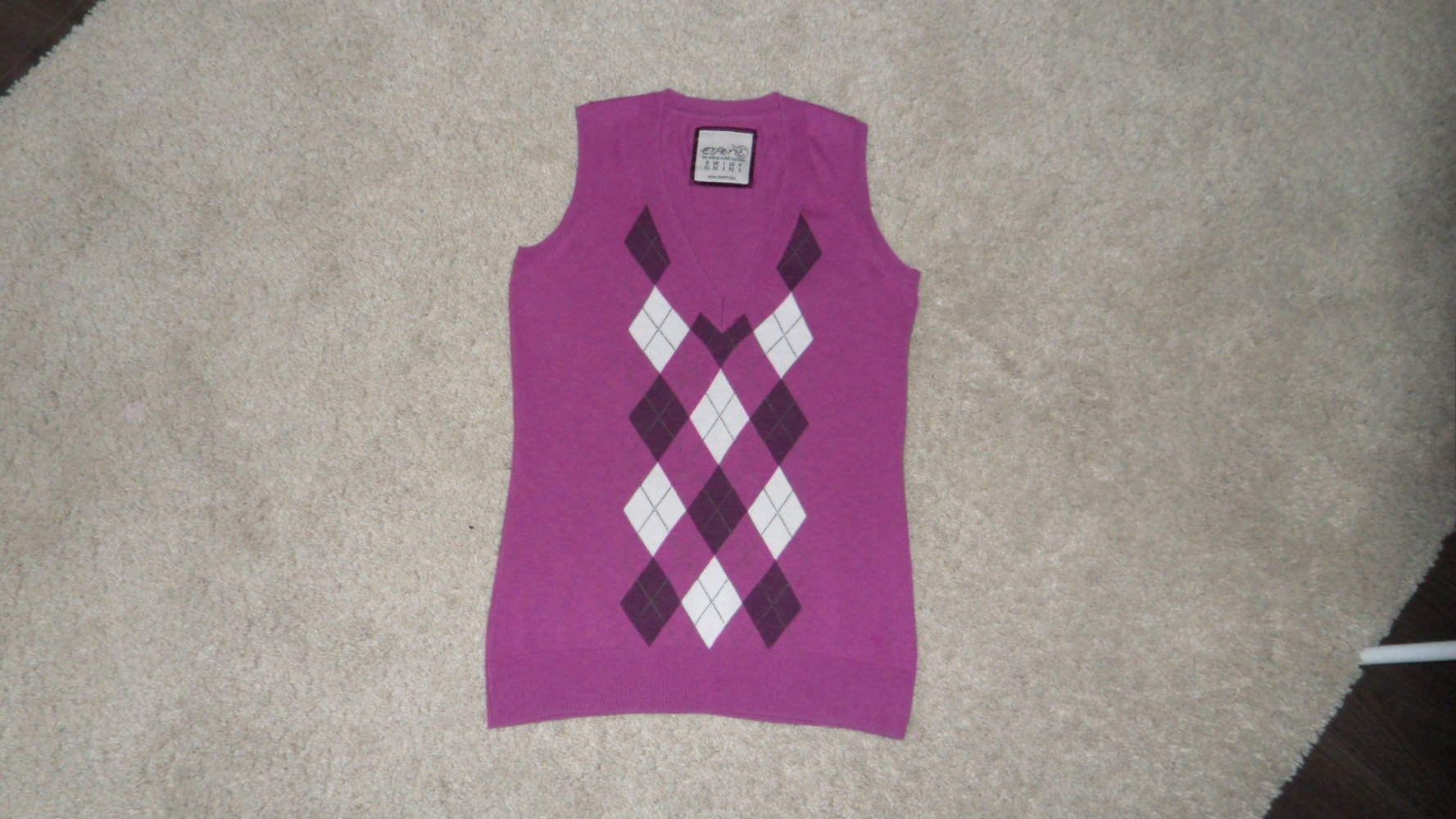 Esprit - Strickpulli - Strick- Pullunder - XS - S - Rauten - Design