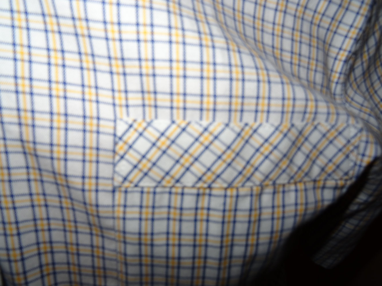 Weiße Karierte Bluse Gr. 40 gelb blau kariert Kurzarm