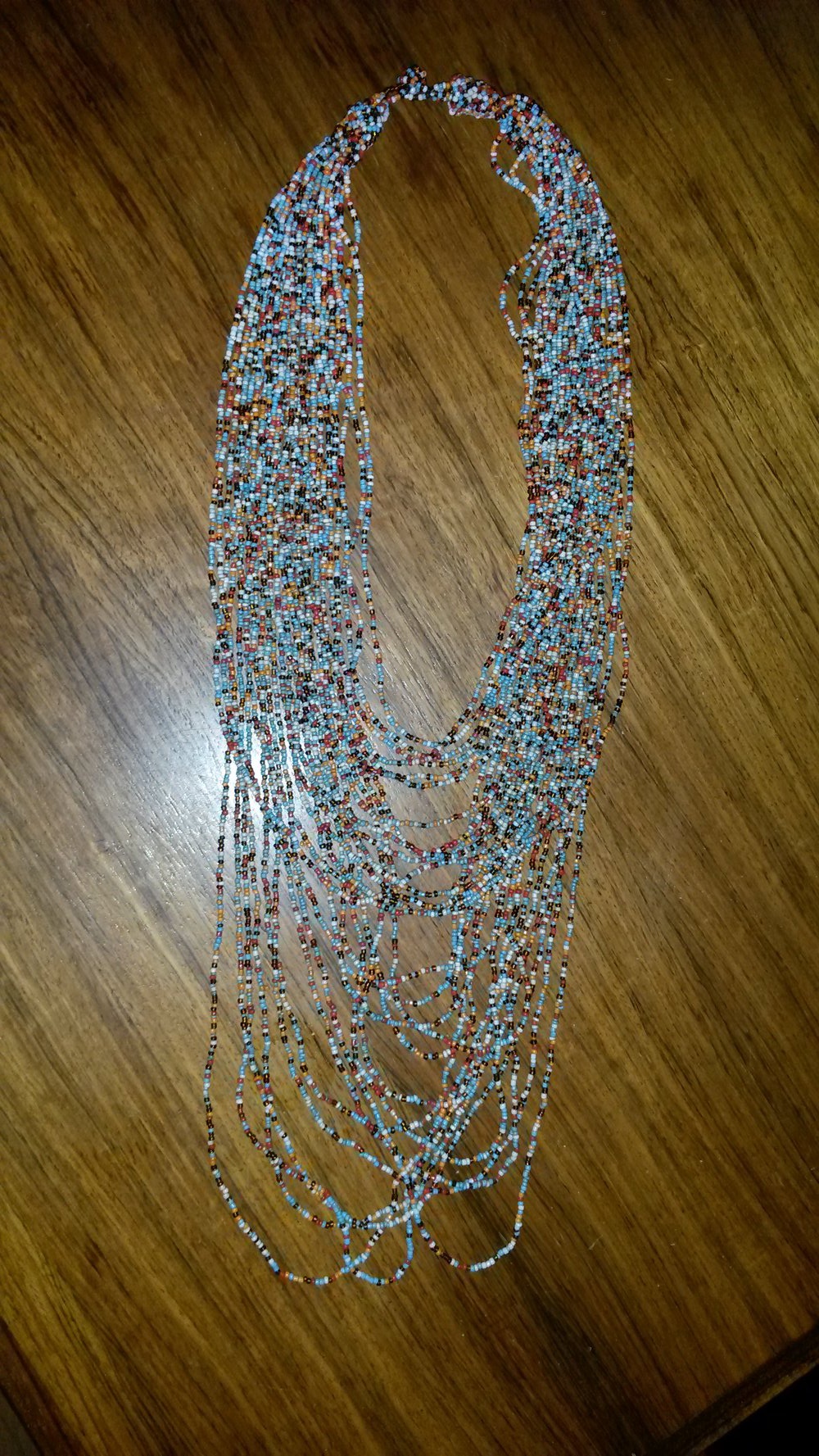 Brasilianische Bunte Farbenfrohe lange Perlen Kette handgemacht