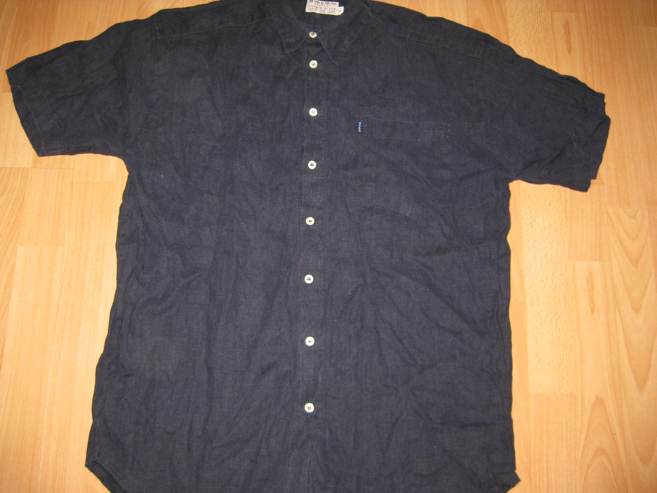 MORE & MORE Leinen Hemd Kurzarm Größe L