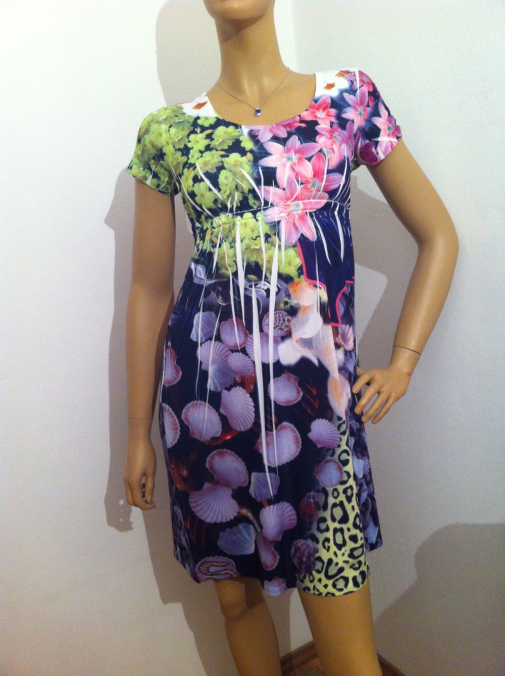 Snake Milano Kleid Abito Mezza Manica Größe 40 (IT 46)