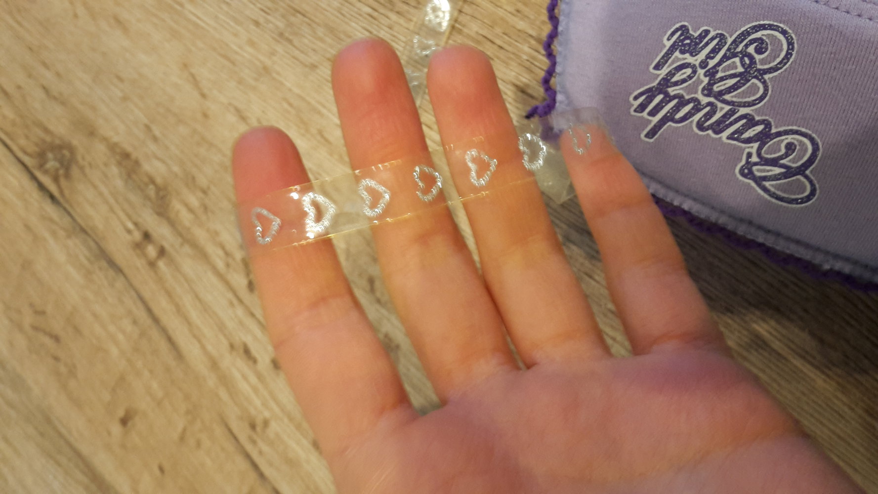 BH Gr. 70/A lila violett Punkte transparente Träger Herzchen Candy Girl