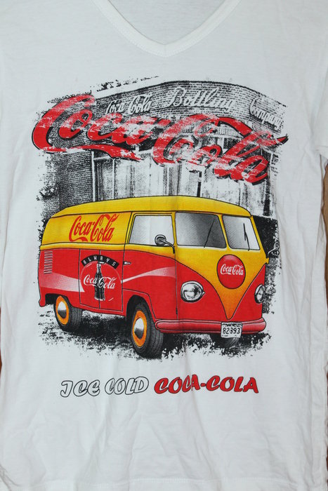weißes T-shirt mit Aufdruck Coca Cola