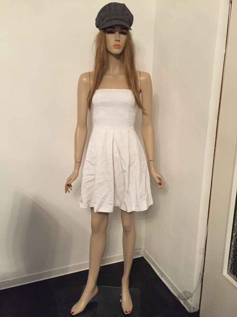  Weißes Bandeau Kleid Cocktailkleid Abendkleid Sommerkleid Strandkleid 