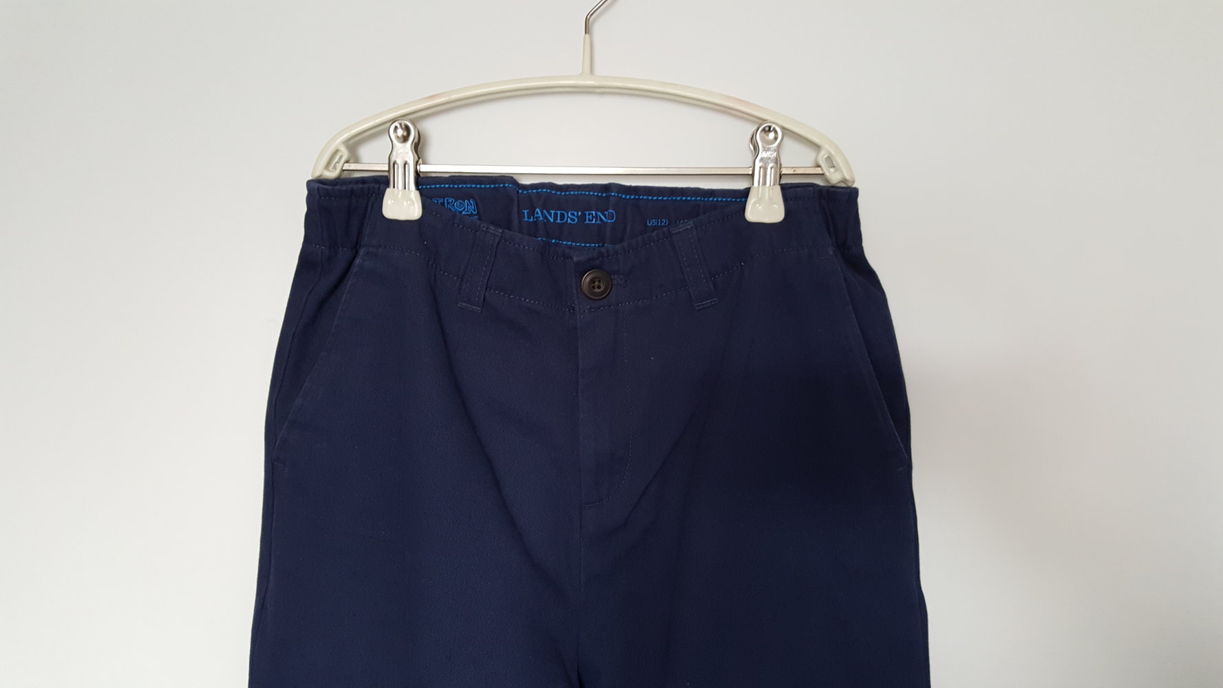 403. Stoffhose von Lands Ends, Gr. 146-152, dunkelblau, iron knee