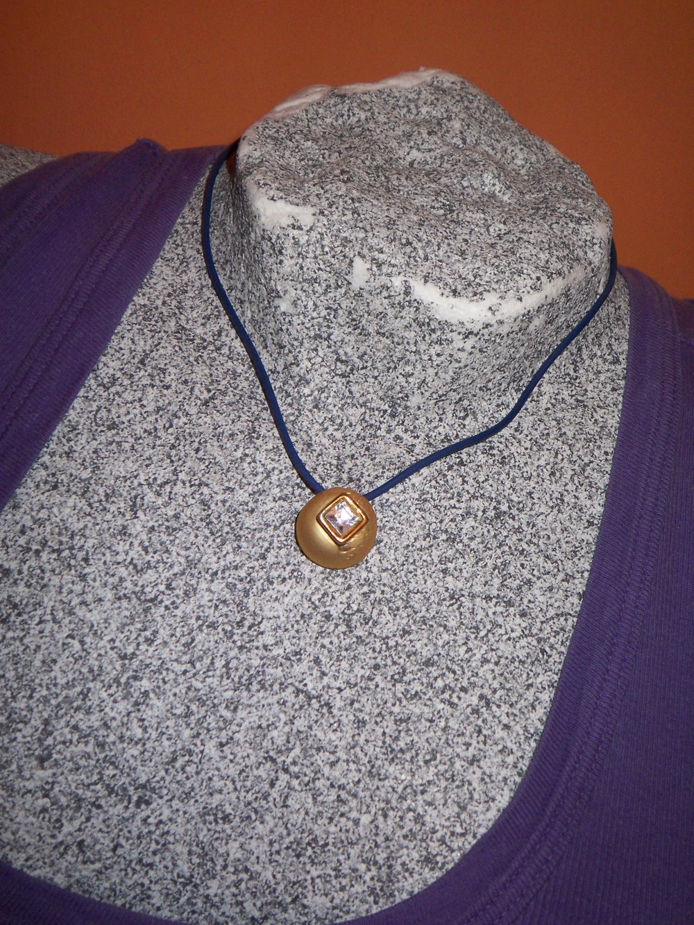 Kette blaues Band Glitzeranhänger NEU