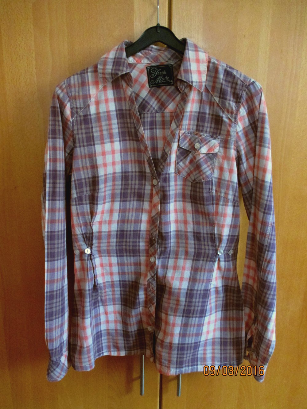 Karierte Bluse/Hemd, Gr. S