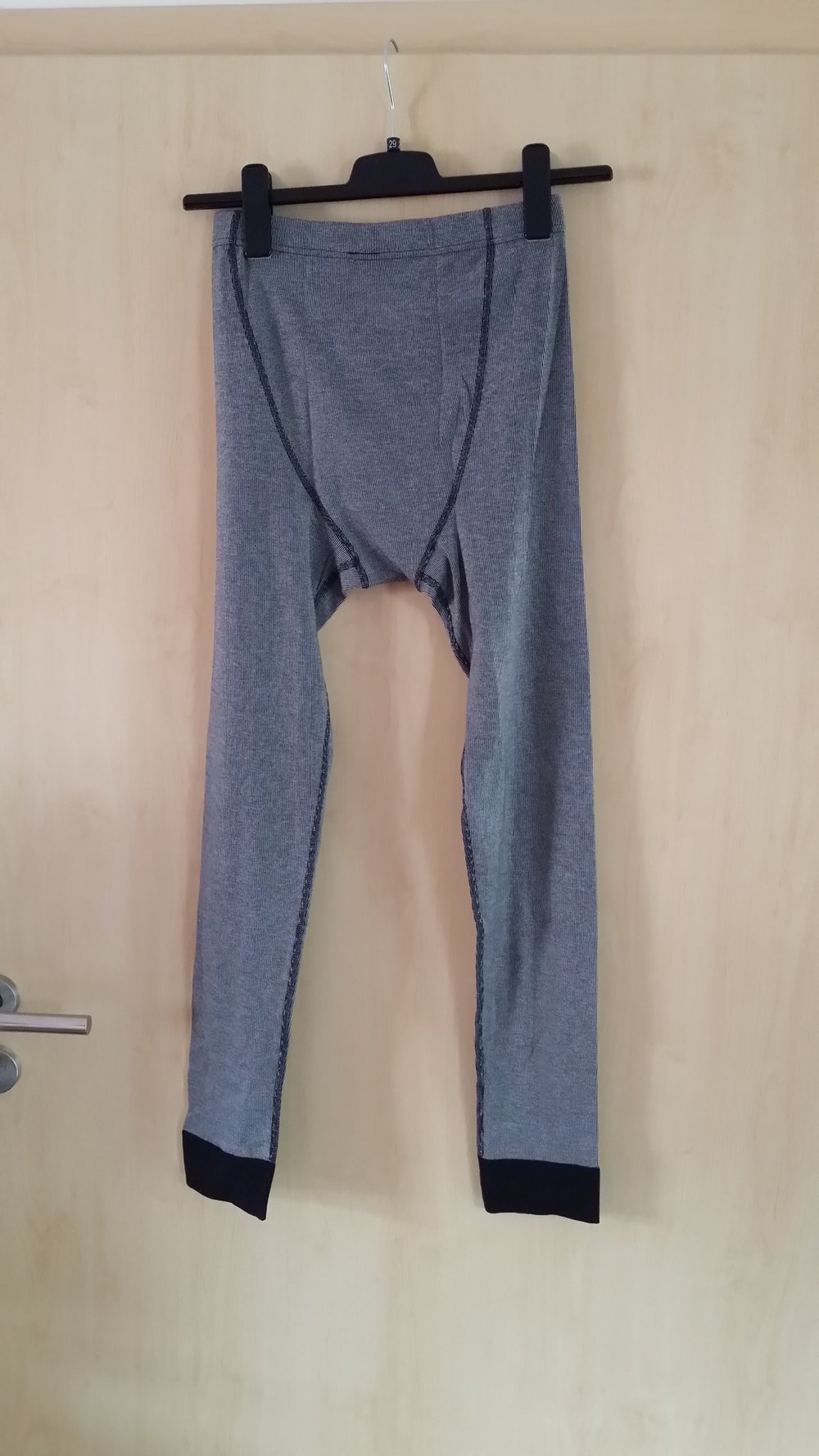 Lange Unterhose – Herren – neu – grau/schwarz gestreift