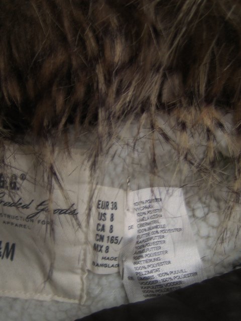 Parka Winterjacke Mantel Fake Fell Kapuze