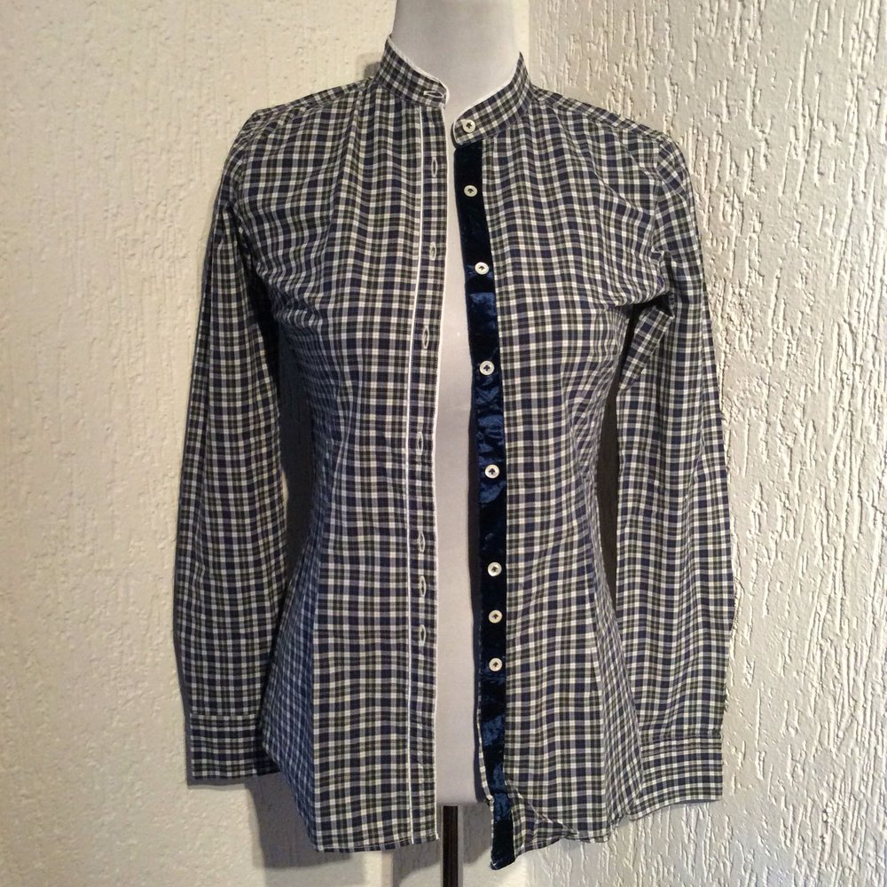 Aglini Hemd Bluse Damen Größe XS 34 Karo karomuster kariert 