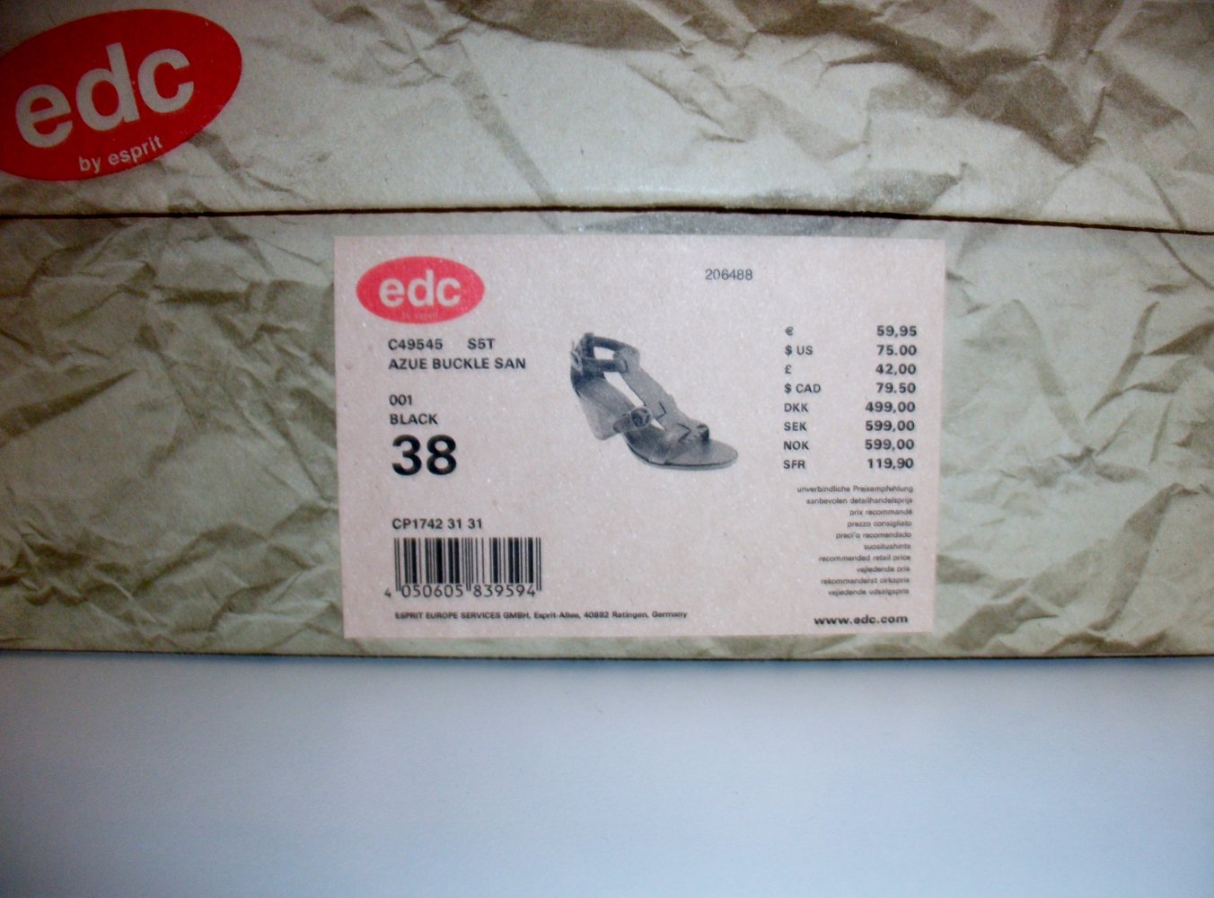 Unbenutzte Esprit Gladiator Pumps Sandalen schwarz Gr. 38, wie neu! #Esprit #Sandaletten