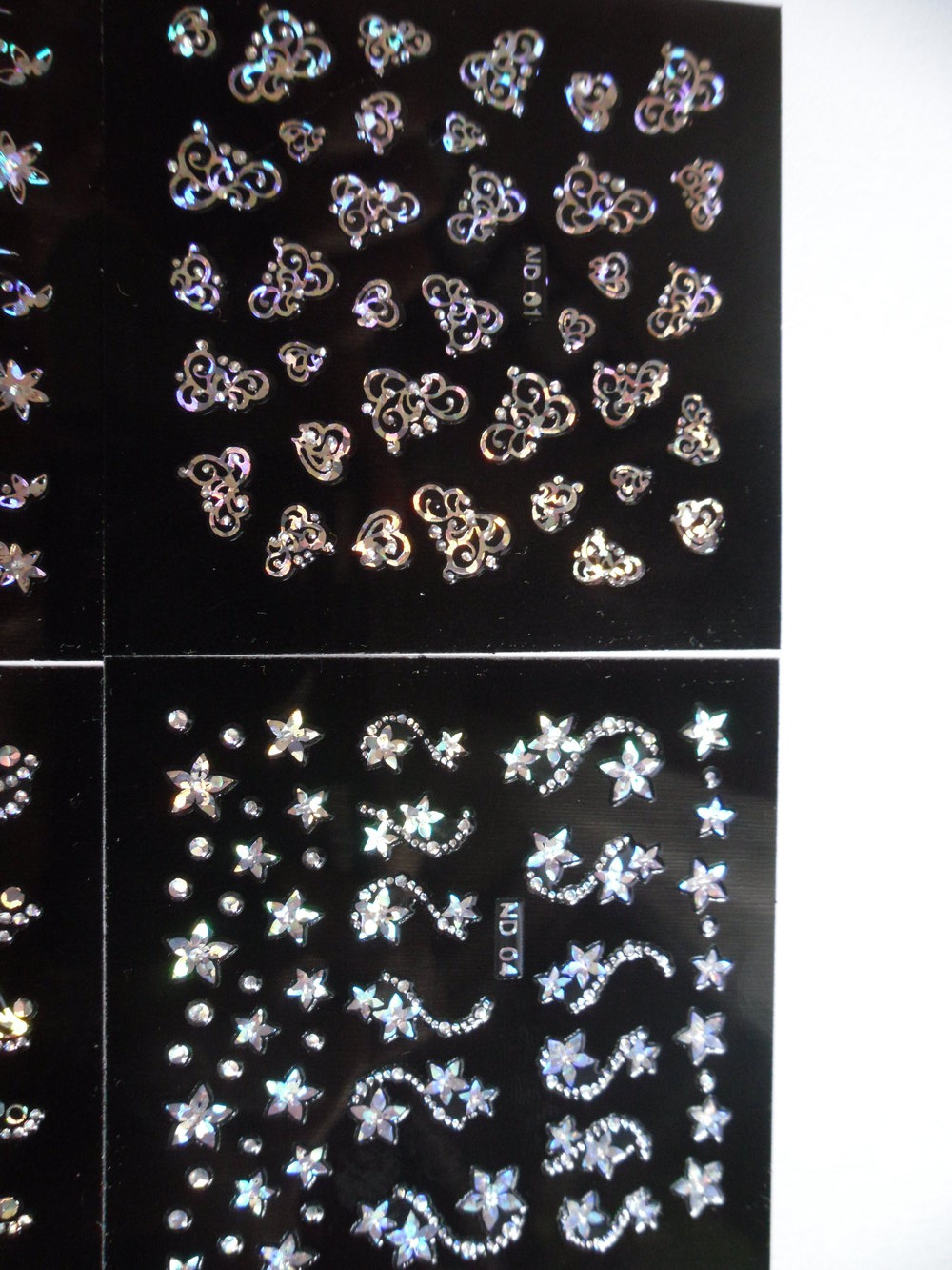 Set Nagel Sicker silber und holographischer Effekt