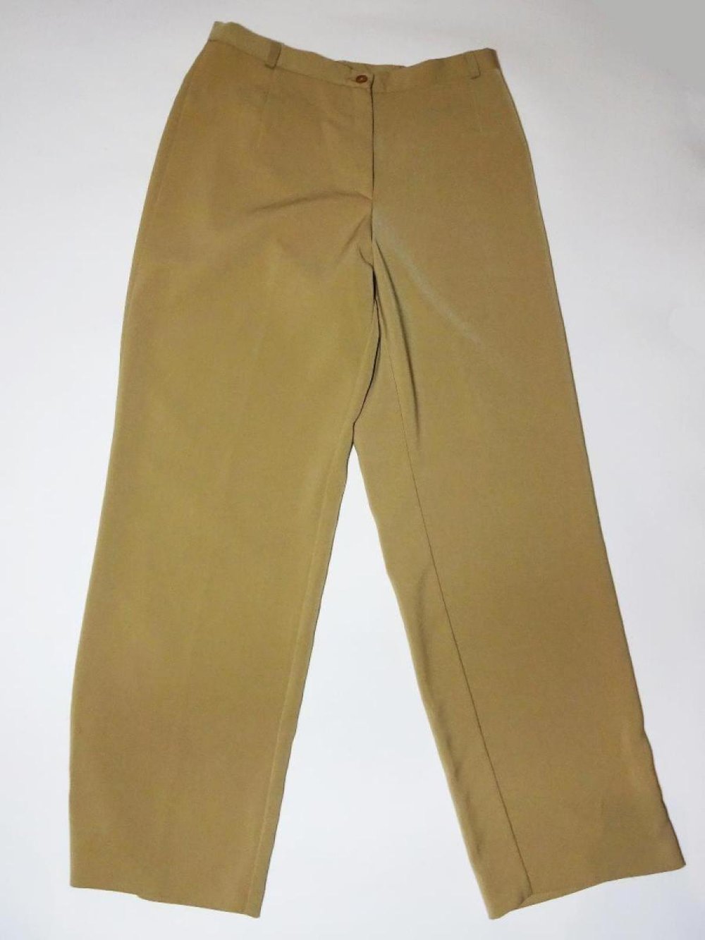 Braune Stoffhose Weit Marlene Beige Gr. 42 Gr. M