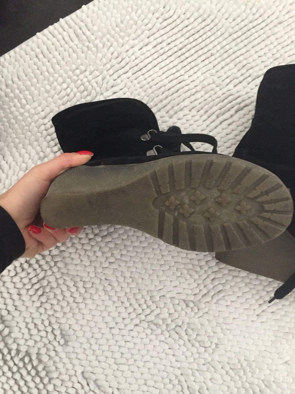 Buffalo Stiefeletten Stiefel schwarz gefüttert Keilabsatz 