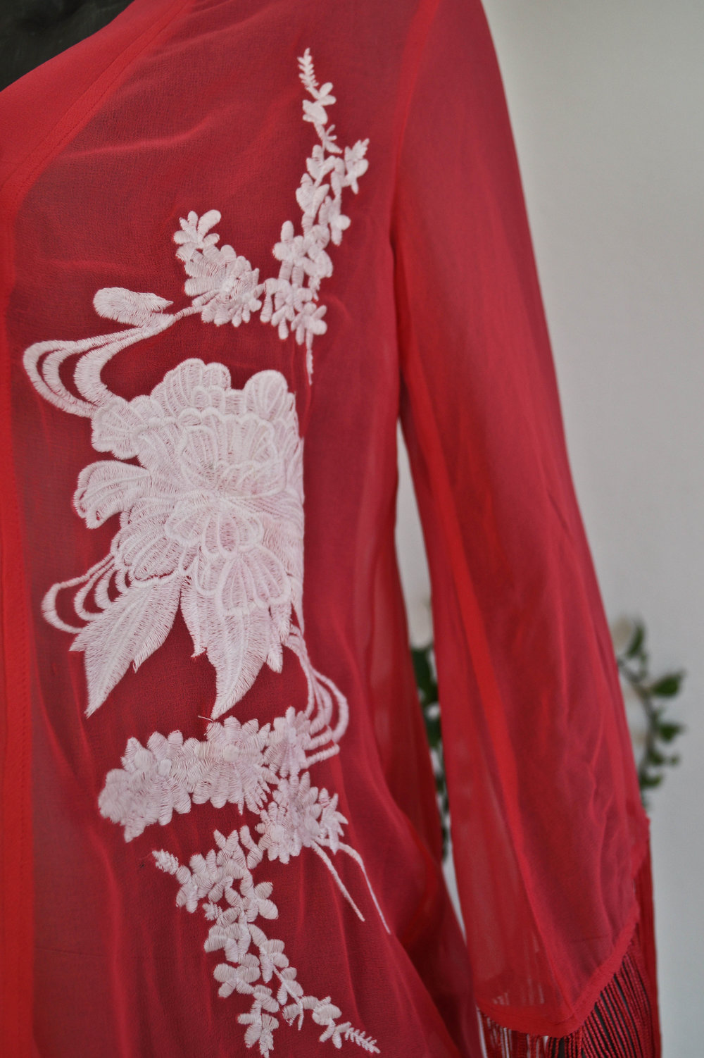 NEU: Transparenter Cardigan / Asia / Kimono / Koralle