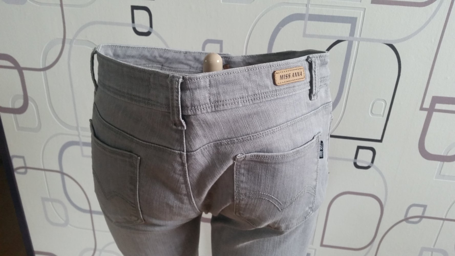 hellgraue Jeans Hose