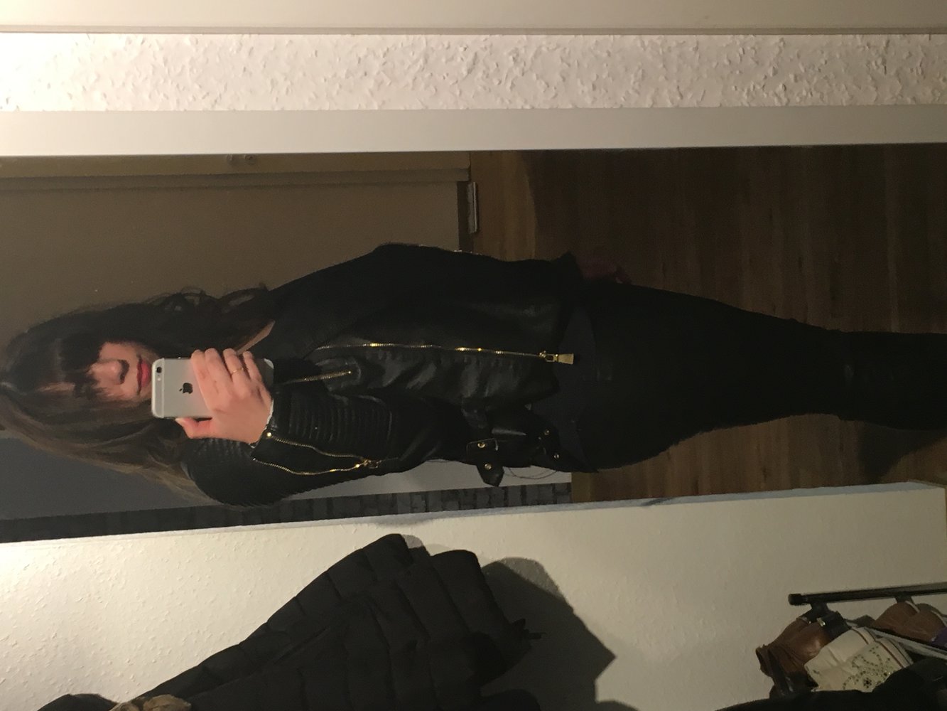 Biker Imitat Leder Jacke 