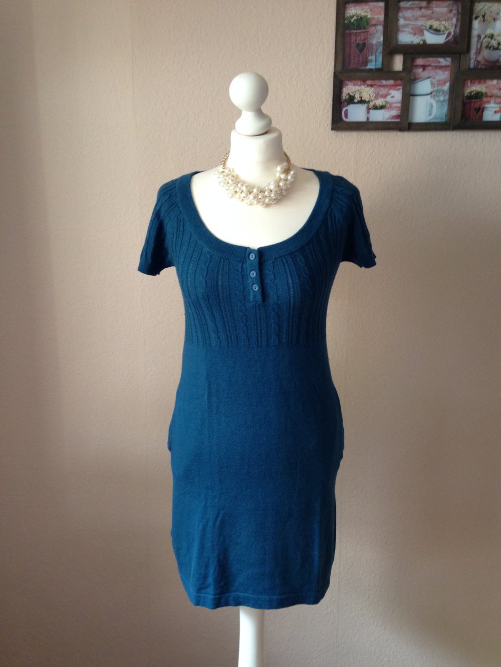 NEU - Mango Strickkleid türkis Taschen S