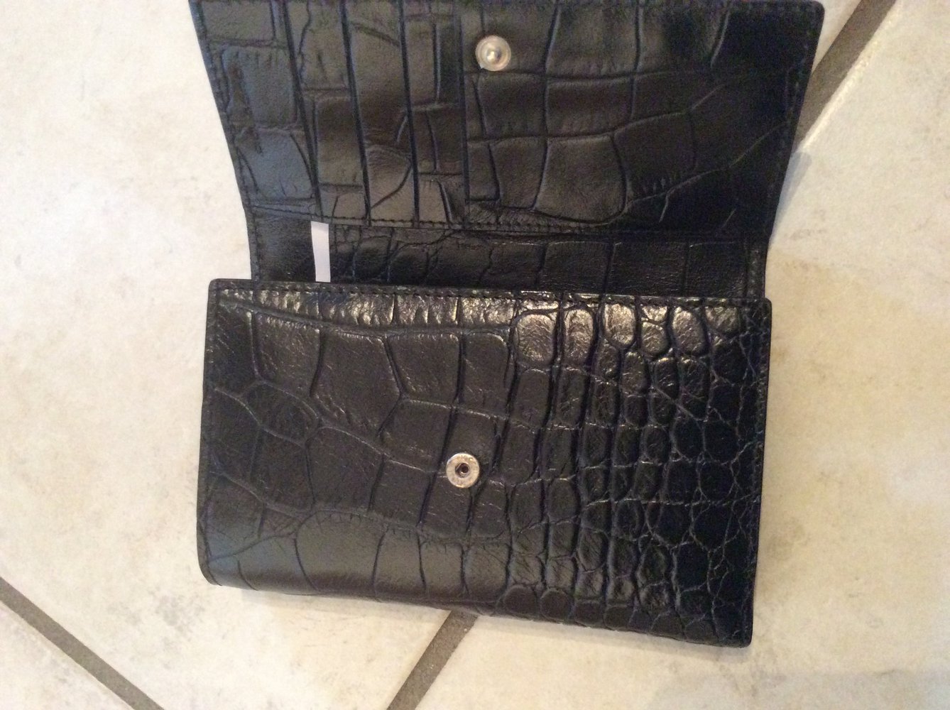 Piquadro Geldbeutel Geldbörse Portemonnaie neu KrokodilLeder Optik Leder schwarz  